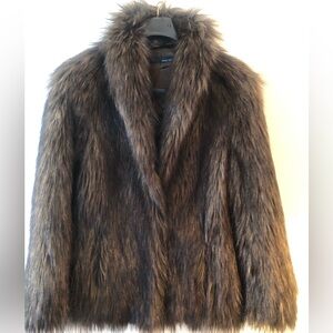 Noriko Chic Faux Fur Teddy Jacket in Rich Brown size small to medium